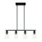 Designers Fountain Cedar Lane 60 Watt 4 Light Matte Black Pendant with Clear Etched Glass Shade D236M-IS-MB - alternate 1